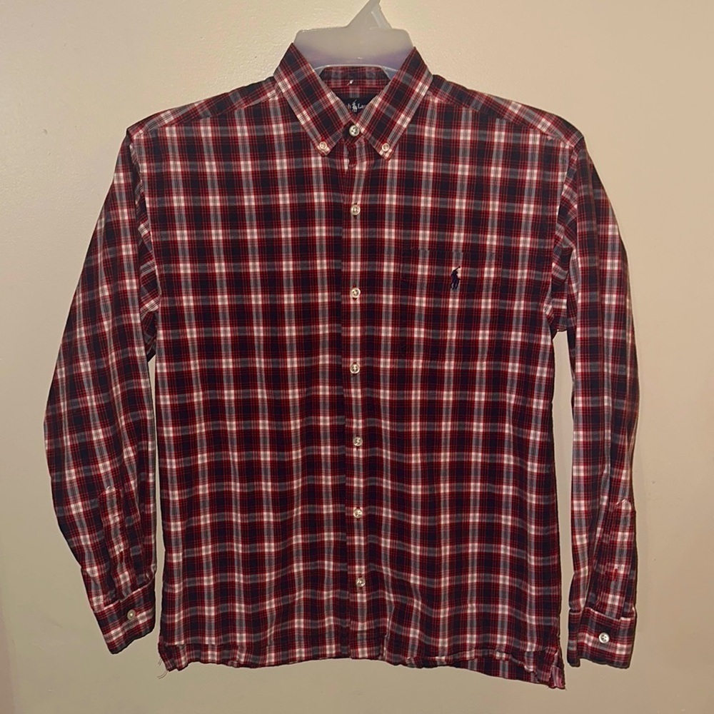 Ralph Lauren Boys Plaid Dress Shirt | Large